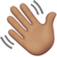 Waving Hand: Medium Skin Tone emoji on Apple