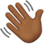 Waving Hand: Medium-Dark Skin Tone emoji on Apple