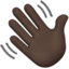 Emoji Lambai tangan: ton kulit gelap pada Apple