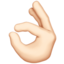 อีโมจิ ทำมือโอเค: โทนผิวสีขาว บน Apple