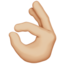 OK Hand: Medium-Light Skin Tone emoji on Apple