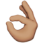 OK Hand: Medium Skin Tone emoji on Apple