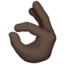 OK Hand: Dark Skin Tone emoji on Apple