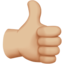 Thumbs Up: Medium-Light Skin Tone emoji on Apple