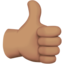 Emoji Pollice in su: carnagione olivastra su Apple
