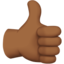 Thumbs Up: Medium-Dark Skin Tone emoji on Apple