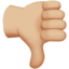 Emoji Polegar para baixo: pele morena clara no Apple