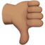 Thumbs Down: Medium Skin Tone emoji on Apple