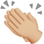 Clapping Hands: Medium-Light Skin Tone emoji on Apple