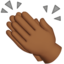 Emoji Mani che applaudono: carnagione abbastanza scura su Apple