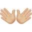 Open Hands: Medium-Light Skin Tone emoji on Apple
