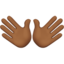 Emoji Tangan terbuka: ton kulit sederhana gelap pada Apple