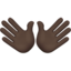 Emoji Tangan terbuka: ton kulit gelap pada Apple