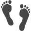 Footprints emoji on Apple