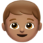 Junge: mittlere Hautfarbe-Emoji auf Apple