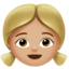 Emoji Budak perempuan: ton kulit sederhana cerah pada Apple