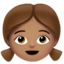 Girl: Medium Skin Tone emoji on Apple