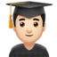 Man Student: Light Skin Tone emoji on Apple