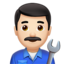 Man Mechanic: Light Skin Tone emoji on Apple