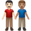 อีโมจิ ชาย-ชายจับมือ: โทนผิวสีขาว โทนผิวสีเหลือง บน Apple