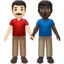 Emoji Dua lelaki berpegangan tangan: ton kulit cerah dan ton kulit gelap pada Apple