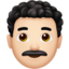 Emoji Pria: warna kulit cerah, rambut keriting di Apple