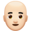 Mann: helle Hautfarbe, Glatze-Emoji auf Apple