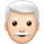 Emoji Pria: warna kulit cerah, rambut putih di Apple