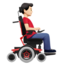 Emoji Uomo su sedia a rotelle motorizzata: carnagione chiara e a destra su Apple