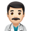 Emoji Professionnel de la santé : peau claire sur Apple