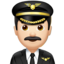 Man Pilot: Light Skin Tone emoji on Apple