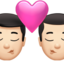 อีโมจิ จูบ: ผู้ชาย ผู้ชาย และ โทนผิวสีขาว บน Apple
