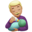 Emoji Uomo che allatta: carnagione abbastanza chiara su Apple