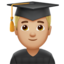 Man Student: Medium-Light Skin Tone emoji on Apple