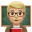 Man Teacher: Medium-Light Skin Tone emoji on Apple