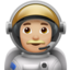 Astronaut: mittelhelle Hautfarbe-Emoji auf Apple