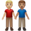 Men Holding Hands: Medium-Light Skin Tone, Medium Skin Tone emoji on Apple