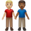 Men Holding Hands: Medium-Light Skin Tone, Medium-Dark Skin Tone emoji on Apple