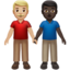 Emoji Dua lelaki berpegangan tangan: ton kulit sederhana cerah dan ton kulit gelap pada Apple