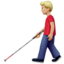 Man with White Cane: Medium-Light Skin Tone emoji on Apple