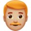 Emoji Lelaki: ton kulit sederhana cerah dan rambut merah pada Apple