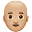 Emoji Uomo: carnagione abbastanza chiara e calvo su Apple