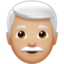 Emoji Pria: warna kulit cerah-sedang, rambut putih di Apple