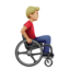 Man in Manual Wheelchair Facing Right: Medium-Light Skin Tone emoji on Apple