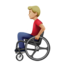 Emoji Lelaki dalam kerusi roda manual: ton kulit sederhana cerah pada Apple