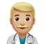 Arzt: mittelhelle Hautfarbe-Emoji auf Apple