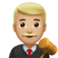 Emoji Hakim lelaki: ton kulit sederhana cerah pada Apple