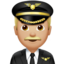 Man Pilot: Medium-Light Skin Tone emoji on Apple