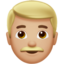 Man: Medium-Light Skin Tone emoji on Apple