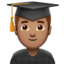 Man Student: Medium Skin Tone emoji on Apple